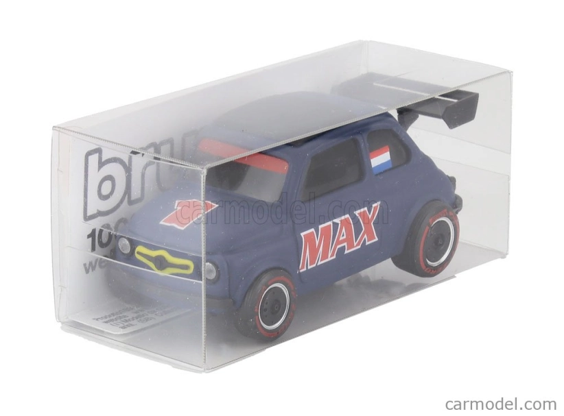 Brumm Fiat 500 Brums Livery Max N 1 World Champion 2024 - F1 Wheels 1:43 Matt Blue