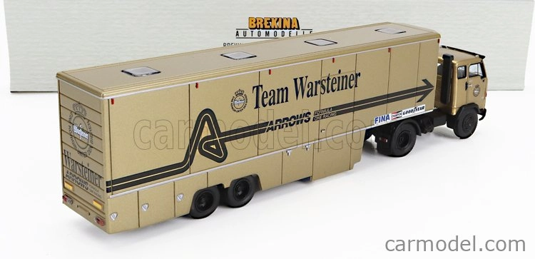 Brekina plast Volvo F89 Truck Car Transporter Team F1 Warsteiner Arrows 1977 1:87 Gold