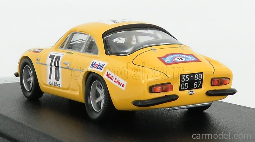 Trofeu Renault A110 Alpine N 78 Rally Criterium Des Cevennes 1969 B.wollek - M.grandrive 1:43 Žlutá