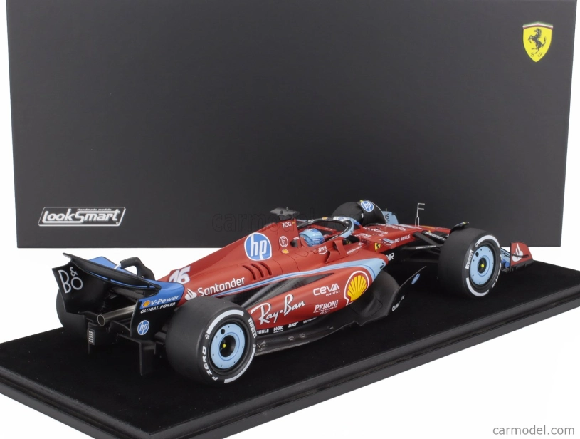 Looksmart Ferrari F1  Sf-24 Team Scuderia Ferrari N 16 3rd Miami Gp 2024 Charles Leclerc - Con Vetrina - With Showcase 1:18 Červená Černá Světle Modrá