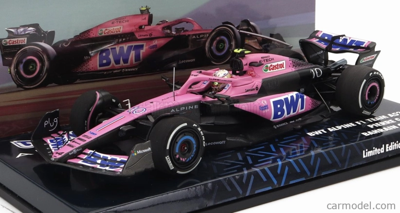 Minichamps Renault F1 A523 Team Bwt Alpine N 10 9th Bahrain Gp 2023 Pierre Gasly 1:43 Pink Black Blue