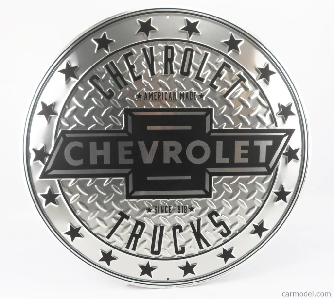 Edicola Accessories Metal Round Plate - Chevrolet Trucks 1:1 Stříbrná Černá