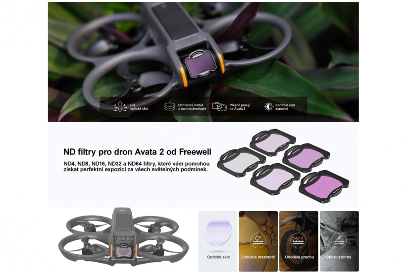 Freewell ND16 filtr pro DJI Avata 2 | RCprofi.cz