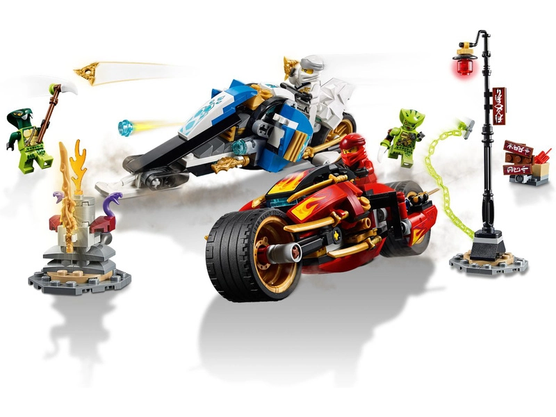 LEGO Ninjago - Kaiova motorka s čepelemi a Zaneův sněžný vůz