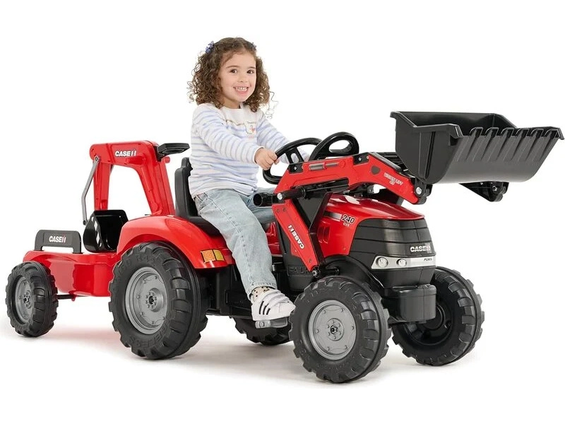 FALK - Šliapací traktor Case IH Puma 240CVX s nakladačom, rýpadlom a vlečkou