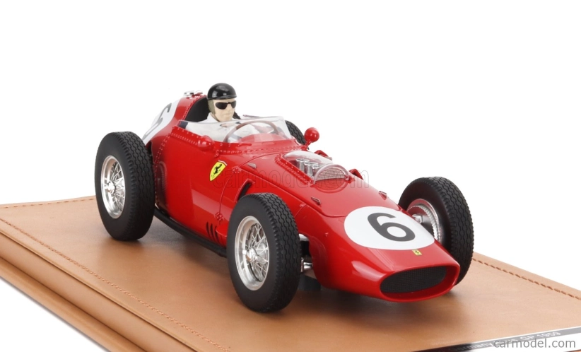 Tecnomodel Ferrari F1  Dino 246/256 Team Scuderia Ferrari N 6 2nd Avus Germany Gp (with Pilot Figure) 1959 Daniel Gurney 1:18 Red