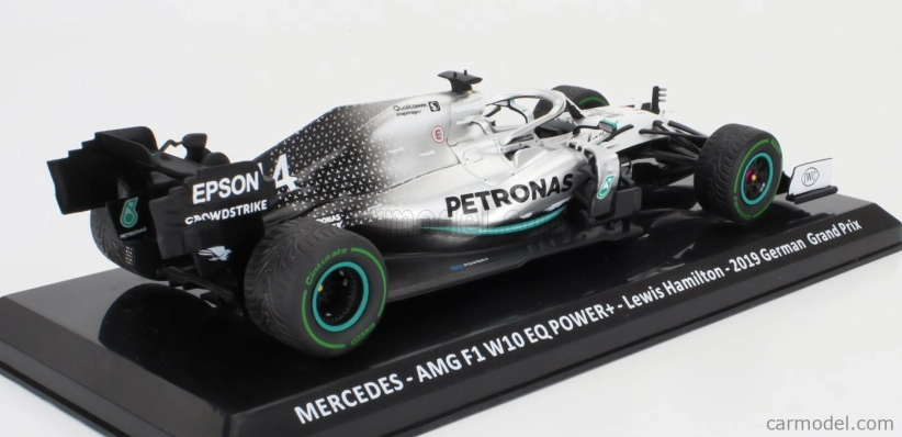 Edicola Mercedes gp F1  W10 Eq Power+ Team Amg Petronas Motorsport World Champion N 44 German Gp 2019 Lewis Hamilton - Damage Blister Box 1:24 Bílá Stříbrná Černá