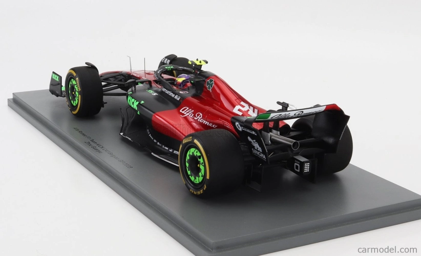 Spark-model Alfa romeo F1 C43 Team Orlen N 24 Belgium Gp 2023 Guanyu Zhou 1:18 Černá Červená