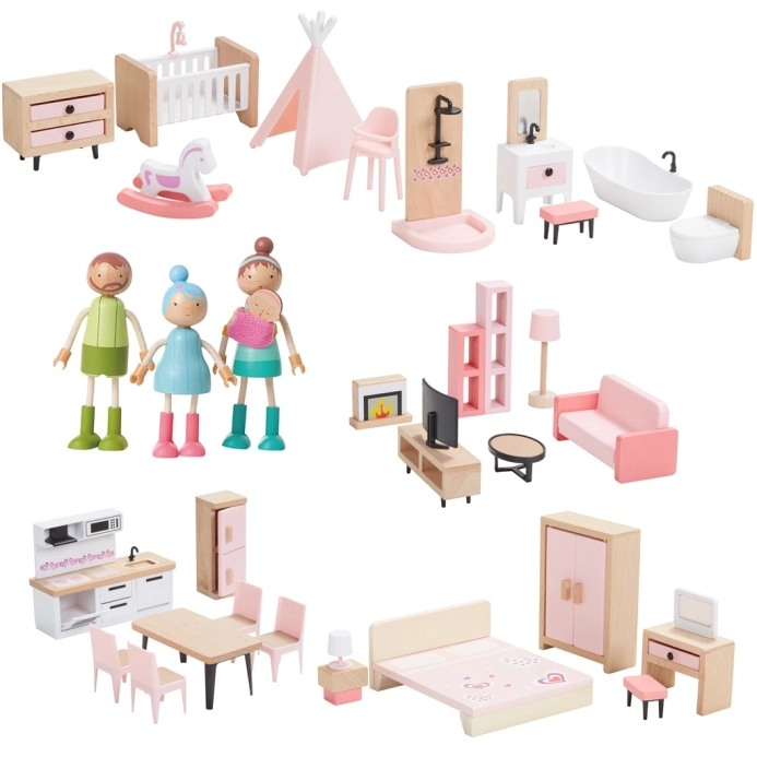 2Kids Toys Sada nábytku s rodinou 5 v 1 - poškozený obal
