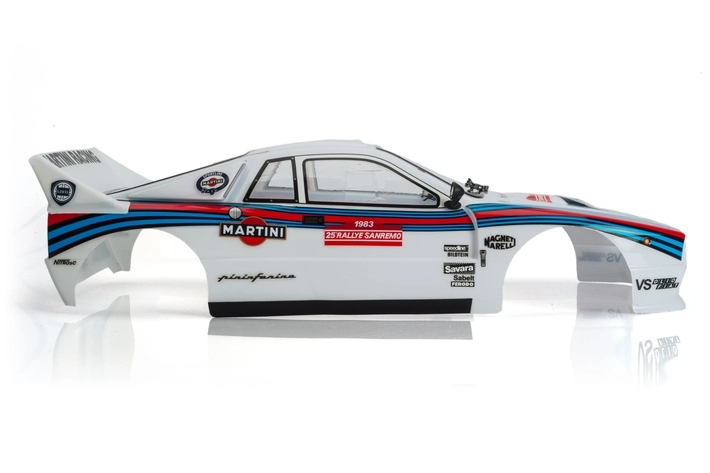 Karoséria lakovaná, Lancial 037 EVO2 Martini, nálepky, príslušenstvo (200mm)