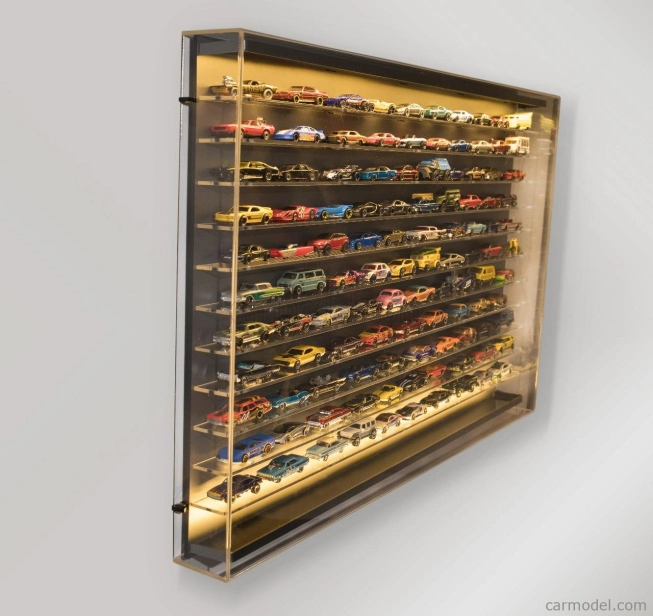 Atlantic Vetrina display box Espositore - Pre 120 Cars 1/64 Lungh.lenght Cm 89.0 X Largh.width Cm 8.0 X Alt.height Cm 61.0 (altezza Utile Tra I Ripiani Cm 4.5 Inner Height Among Shelves) 1:64 Plastic Display