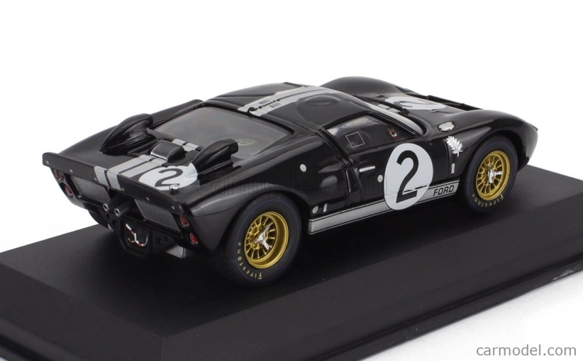 Edicola Ford usa Gt40 Mkii 7.0l V8 Team Shelby American Inc. N 2 Winner 24h Le Mans 1966 Bruce Mclaren - Chris Amon 1:43 Černá Bílá