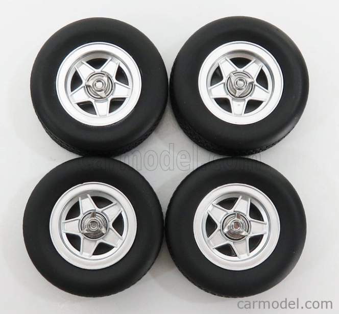 Kk-scale Accessories 4x Cromodora Wheel And Tyre Set 1969 Ferrari 365 Gtb Daytona 1:18 Black