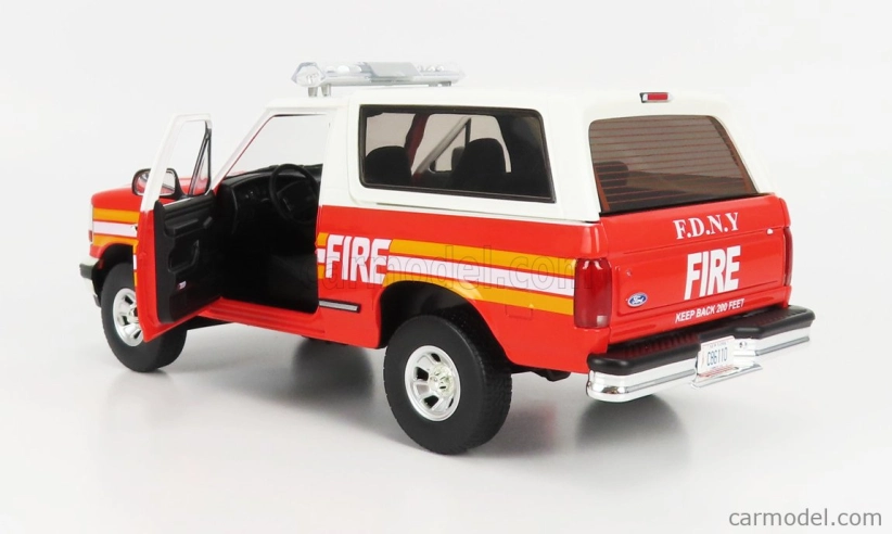 Greenlight Ford usa Bronco Fdny New York Fire Engine 1996 1:18 červená biela
