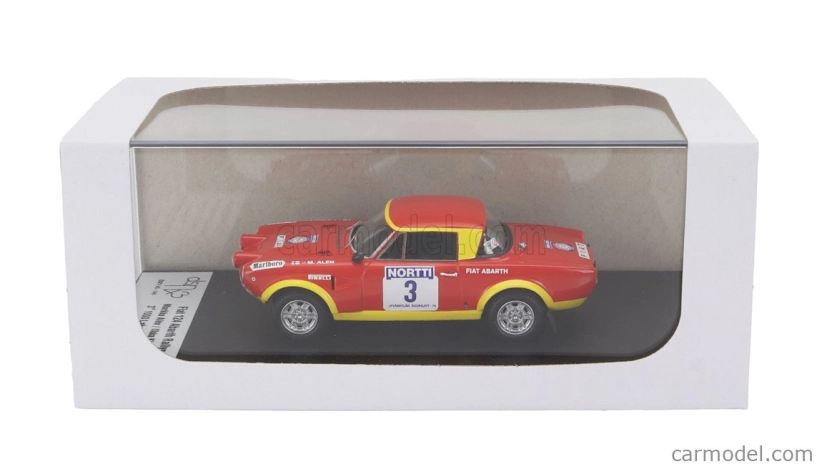 Trofeu Fiat 124 Abarth (night Version) N 3 3rd Rally 1000 Lakes 1974 Markku Alen - Ilkka Kivimaki 1:43 Červená Žlutá