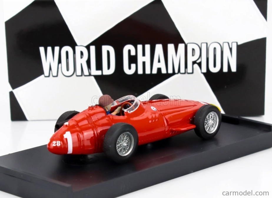 Brumm Maserati F1 250f N 1 Víťaz majstrovstiev sveta Nemecko Gp 1957 Juan Manuel Fangio - s figúrkou vodiča 1:43 Červená