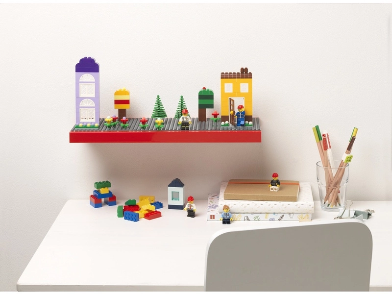 LEGO polička na vystavenie stavebníc - modrá