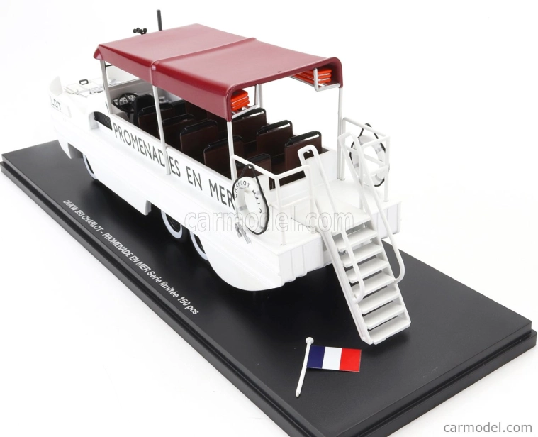 Perfex GMC Dukw Cckw 353 Charlot Truck Boat Promenades En Mer Anfibio Gommato 3-assi 1965 1:43 Bílá Červená