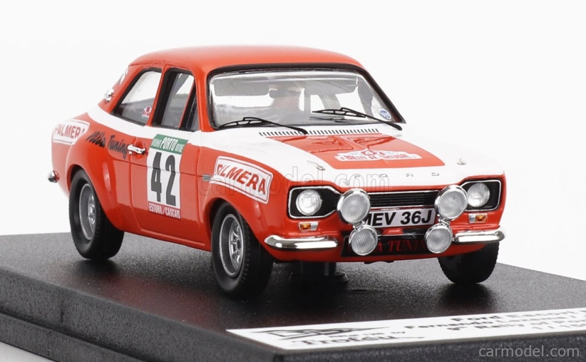 Trofeu Ford england Escort Mki (night Version) N 42 Rally Portugal 1975 F.lezama - J.arnaiz 1:43 Červená Bílá