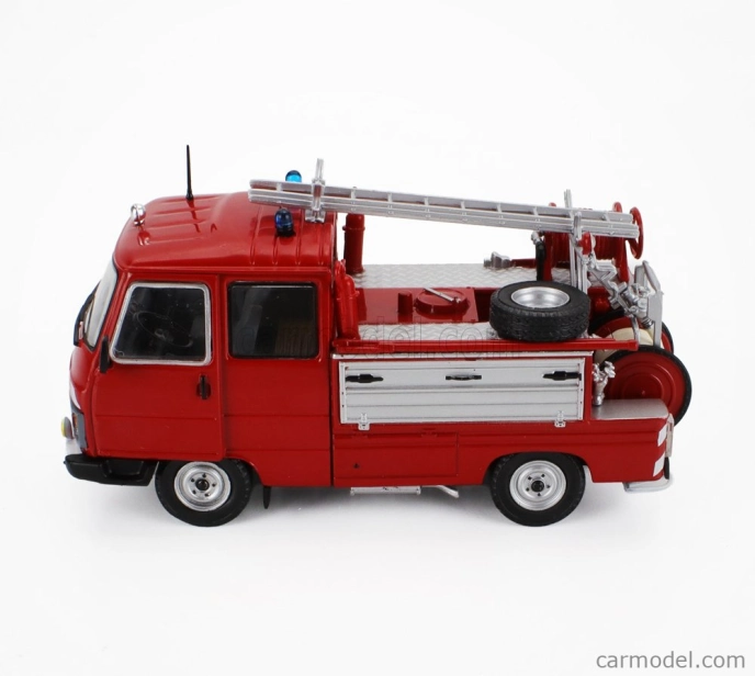 Edicola Peugeot J9 Desautel Fire Engine 1982 1:43 Červená strieborná