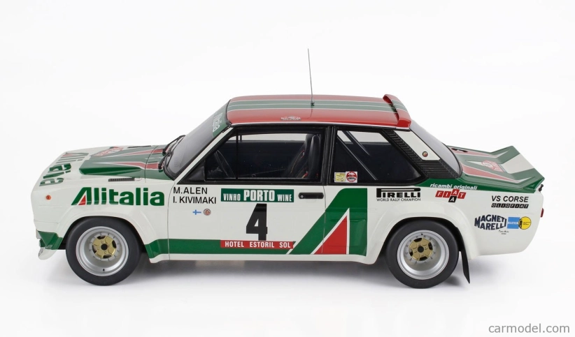 Otto-mobile Fiat 131 Abarth Alitalia (night Version) N 4 Winner Rally Portugal 1978 Markku Alen - Ilkka Kivimaki 1:12 Bílá Zelená Červená