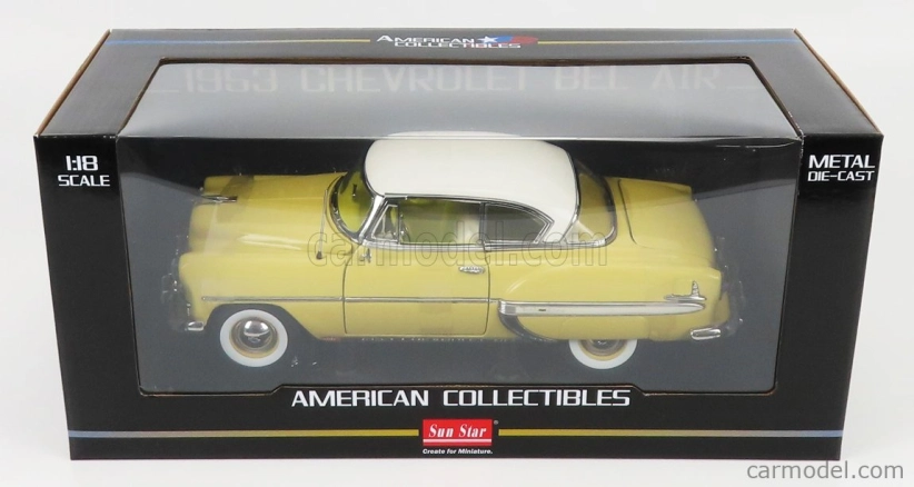 Sun-star Chevrolet Bel Air Coupe 1953 1:18 Žlutá Bílá