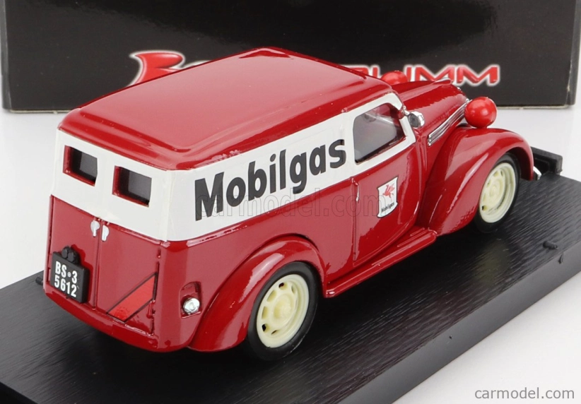 Brumm Fiat 1100 E Van Mobilgas 1956 1:43 červená biela