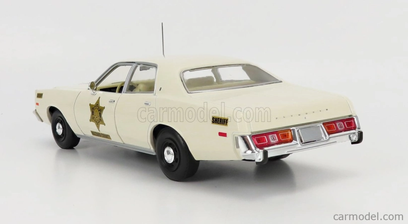 Greenlight Plymouth Fury Hazzard Police Hazzard County 1977 1:18 Bílá