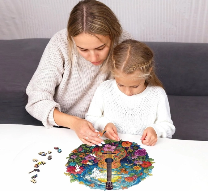 Drevené puzzle EscapeWelt Gitara 200 dielikov
