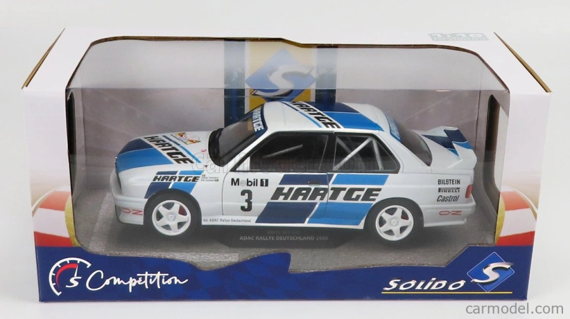 Solido BMW radu 3 (e30) Gr.a N 3 Rally Deutchland 1990 1:18 Biela 2 tóny Modrá