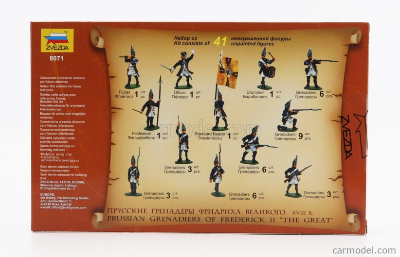 Zvezda Figures Prussian Grenadiers Of Frederick Ii The Great 1:72 /