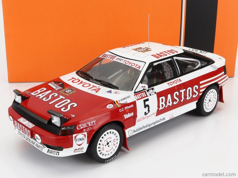 Ixo-models Toyota Celica Gt-four St165 Bastos N 5 Rally Haspengouw 1990 R.verreydt - G.biar 1:18 Červená Biela