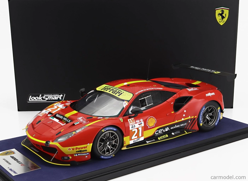 Looksmart Ferrari 488 Gte Evo 3.9l Turbo V8 Team Af Corse N 21 24h Le Mans 2023 Simon Mann - Ulysse De Pauw - Julien Piguet 1:18 Červená Žlutá