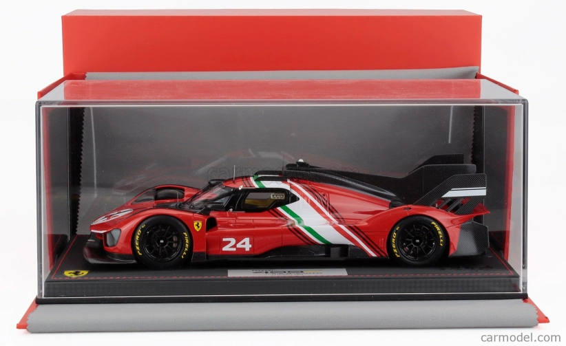 Bbr-models Ferrari 499p 3.0l Turbo V6 N 24 Modificata Launch Version 2023 - Con Vetrina - With Showcase 1:18 Červená Bílá Černá