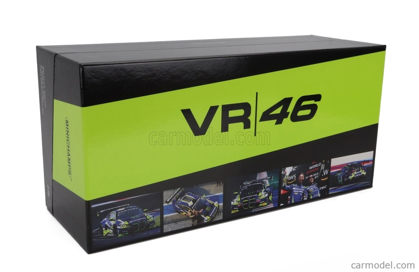 Minichamps BMW radu 4 M4 Gt3 Team Wrt N 46 Víťaz Gtwce Gt World Challenge Europe Sprint Cup Misano Taliansko 2023 - Valentino Rossi - Maxime Martin 1:18 Fialová Žltá Čierna