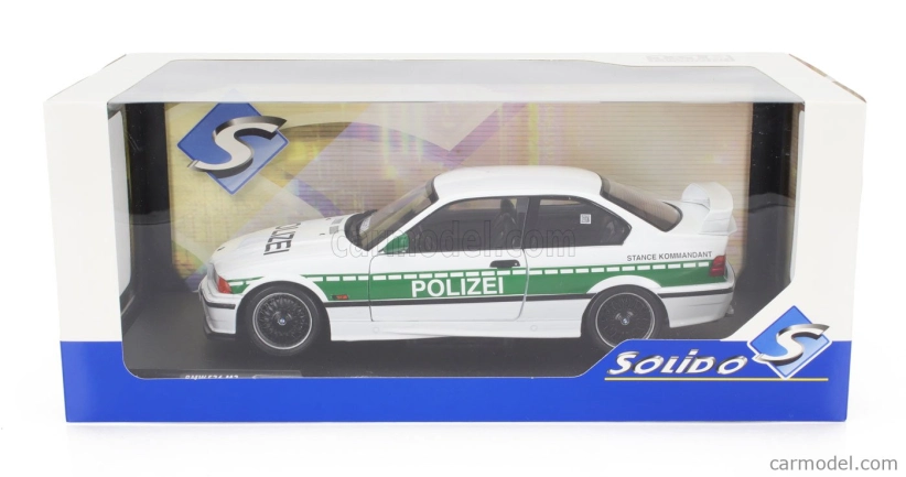 Solido BMW radu 3 M3 (e36) Coupe Polizei 1991 1:18 Bielozelený