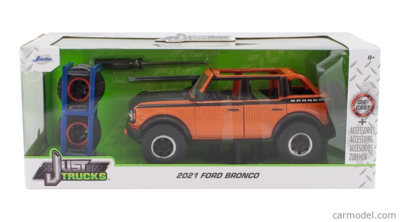 Jada Ford usa Bronco Open 2021 so sadou 4x pneumatiky 1:24 oranžová čierna
