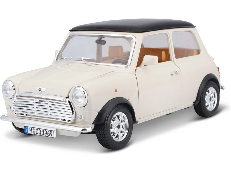 Bburago Mini Cooper 1969 1:18 krémová