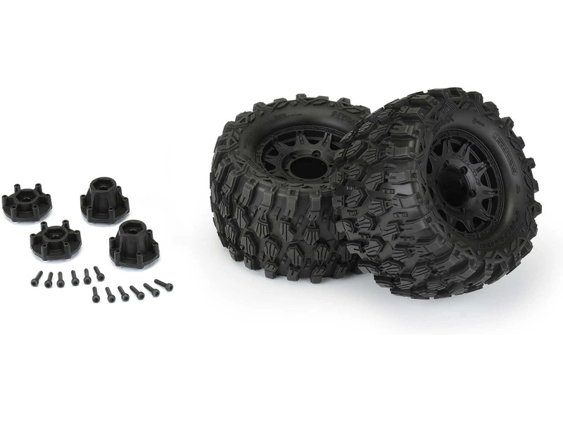 Kolesá Pro-Line 2,8", pneumatiky Hyrax, čierny disk Raid H12 (2)