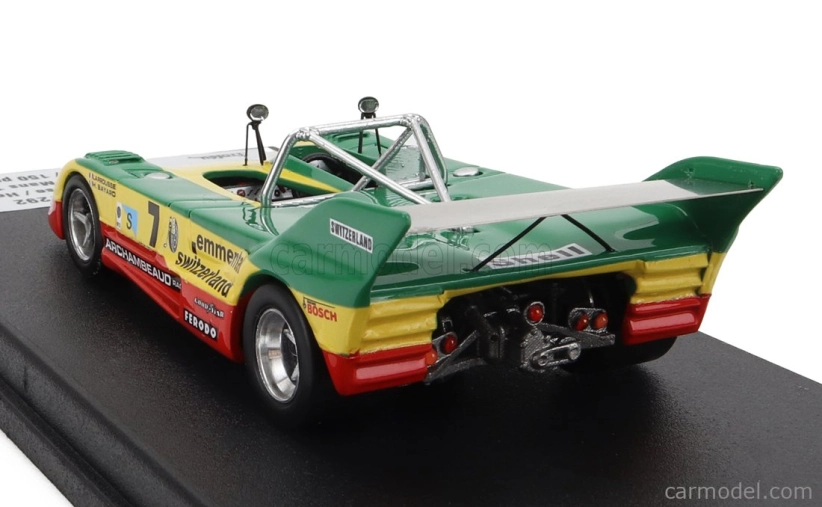 Trofeu Lola T292 Ford Cosworth Dfv 3.0l V8 N 7 Test 24h Le Mans 1973 Gerard Larrousse - Herve Bayard 1:43 Zelená Žlutá Červená