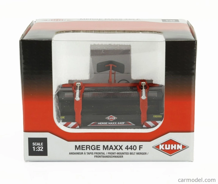 Ros-model Kuhn Merge Maaxx 440 F - Andanatore A Tappeto Frontale 1:32 Červená Stříbrná Černá