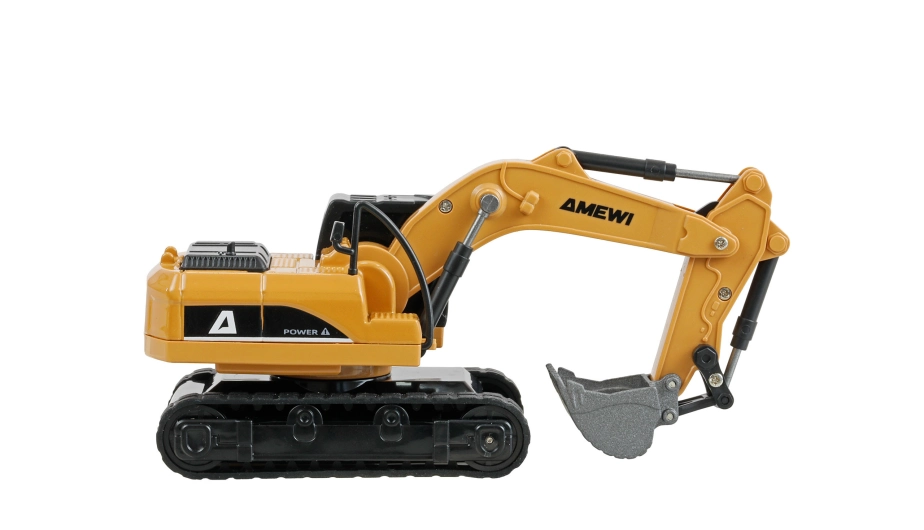 Mini kovový RC bagr, 8 kanálů, měřítko 1:64, RTR