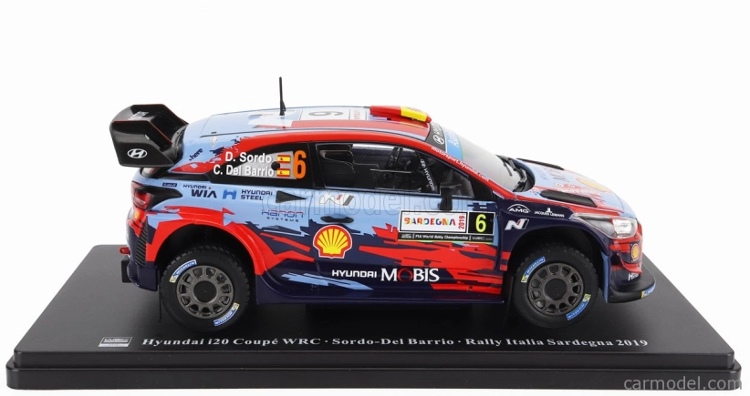 Edicola Hyundai I20 Coupe Wrc N 6 Winner Rally Sardinia Taliansko 2019 D.sordo - C.del Bario 1:24 Svetlomodrá Červená Čierna