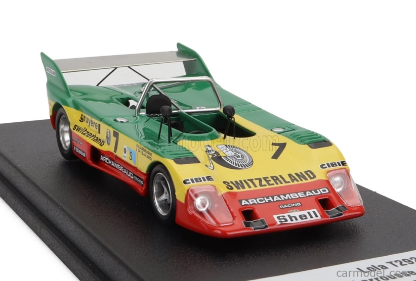 Trofeu Lola T292 Ford Cosworth Dfv 3.0l V8 N 7 Test 24h Le Mans 1973 Gerard Larrousse - Herve Bayard 1:43 Zelená Žlutá Červená