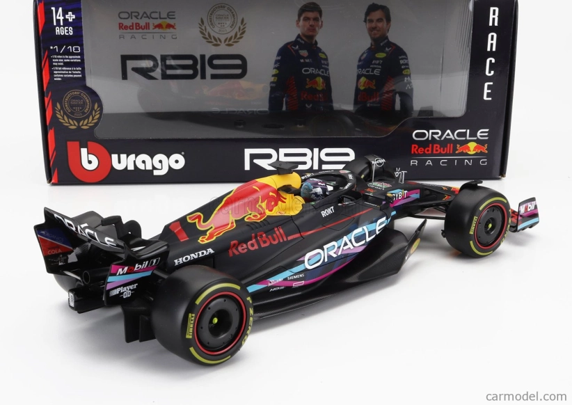 Bburago Red bull F1 Rb19 Team Oracle Red Bull Racing N 1 World Champion Winner Miami Gp 2023 Max Verstappen 1:18 Matt Blue