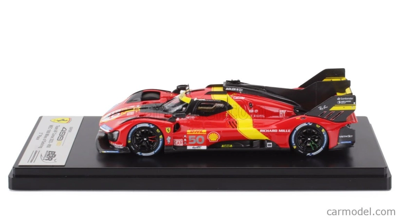 Bbr-models Ferrari 499p 3.0l Turbo V6 Team Ferrari Af Corse N 50 3. 1000 míľ Sebring 2023 Antonio Fuoco - Miguel Molina - Nicklas Nielsen 1:43 Červená Žltá Čierna