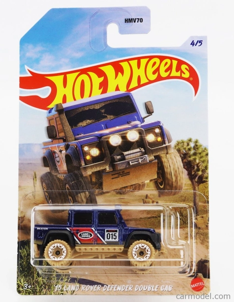 Mattel hot wheels Land rover Defender Double Cabine Pick-up N 015 Baja 2015 1:64 Blue