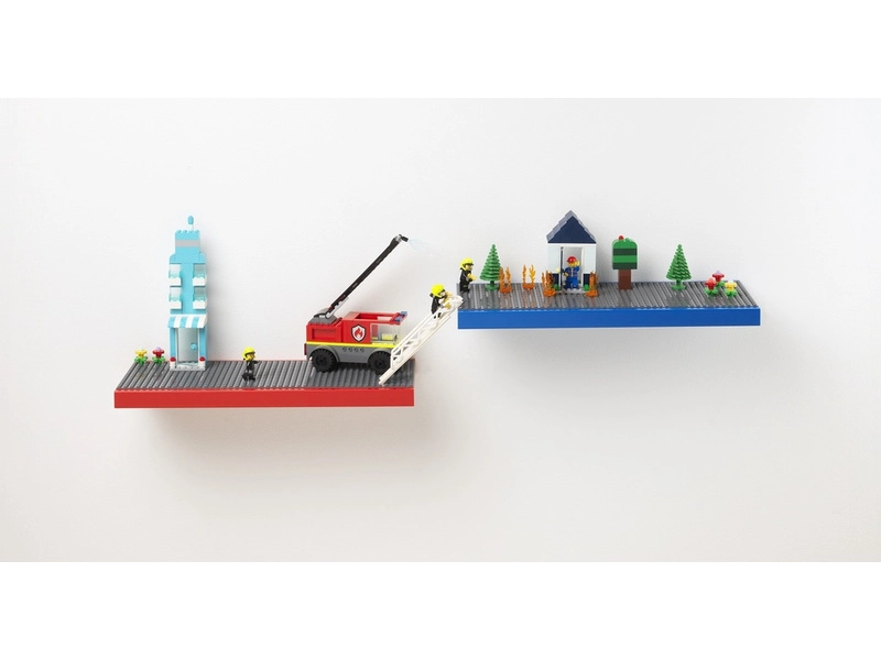 LEGO polička na vystavenie stavebníc - červená