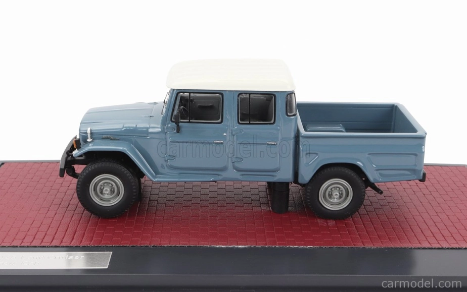 Matrix modely v mierke 1:43 Toyota Hj45 Land Cruiser Crew Cab Pick-up 1979 Modrá Sivá Biela