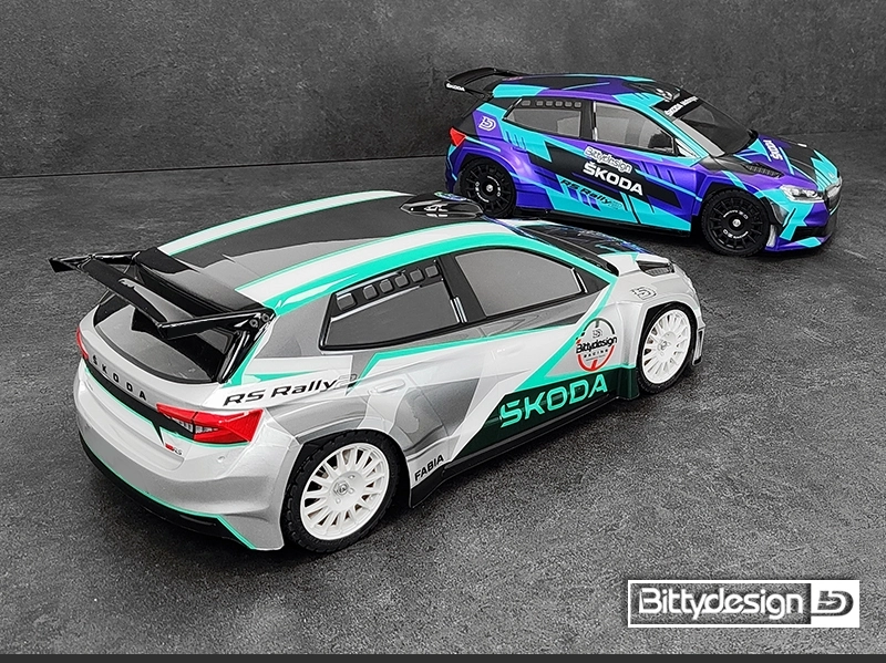Karoséria číra ŠKODA Fabia RS Rally2 1/10 rally 190 mm, tvrdá 1,2 mm